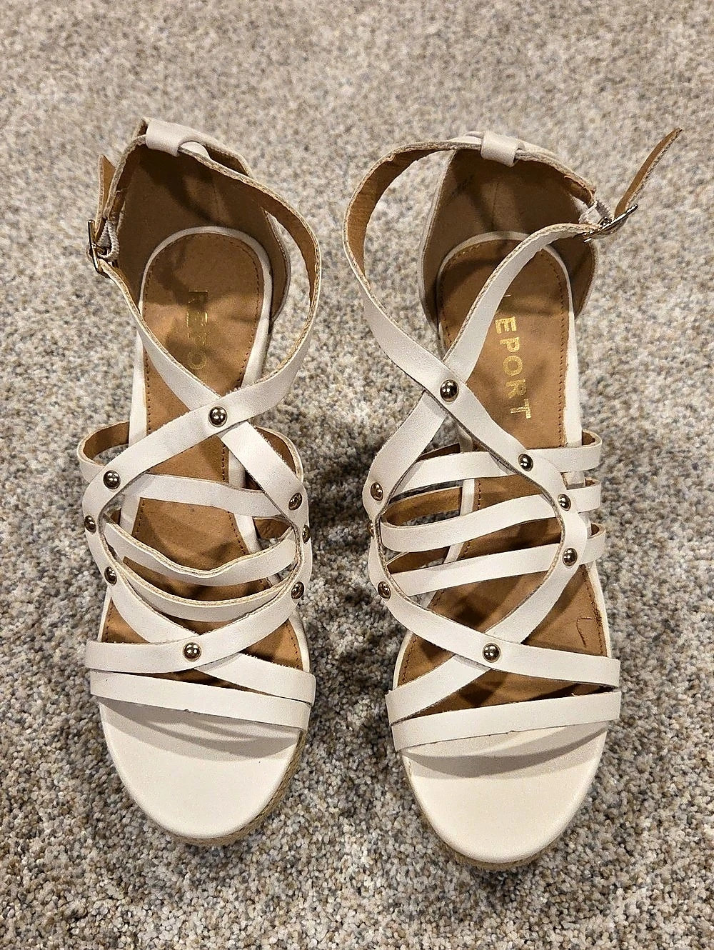 Report Strappy Espadrille Wedges in White US 8.5